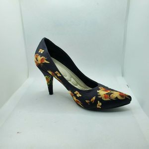 Women's Black floral platform3"1/2 high heel dress